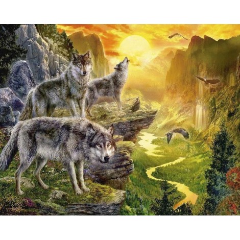 Diamond painting wolven