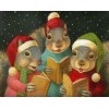 Diamond painting eekhoorns met kerstmuts