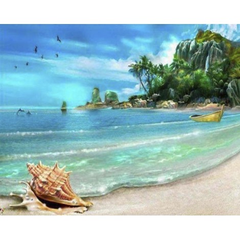 Diamond painting tropisch strand