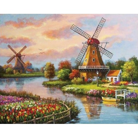 Diamond painting Hollands landschap
