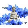 Diamond painting buddha met blauwe orchidee