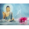 Diamond painting buddha met roze bloem