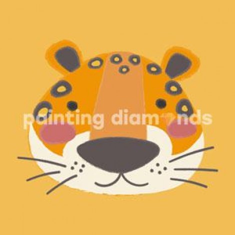 Diamond painting kop tijger cartoon