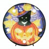 Diamond painting nachtlampje halloween kat in pompoen