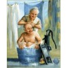 Diamond painting opa en oma in bad
