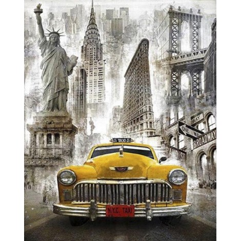 Diamond painting New York taxi