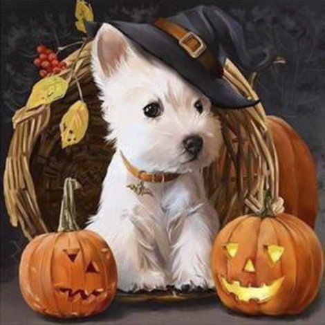 Diamond painting Halloween hond